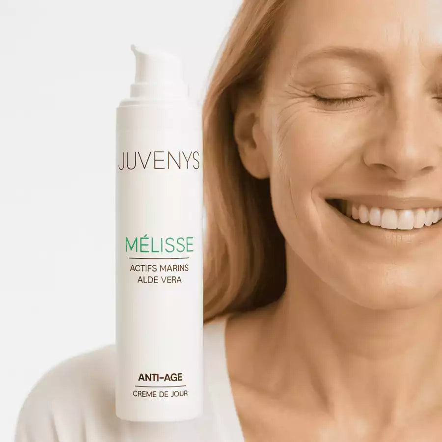 Tube crème soins visage anti-âge aux actifs marins et aloe vera Juvenys
